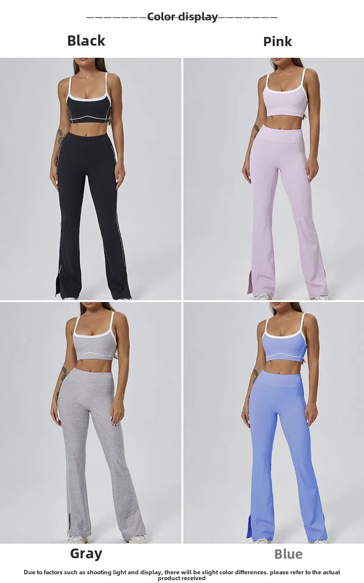 Peiresa Ensemble Yoga Sans Couture Rose Taille Haute