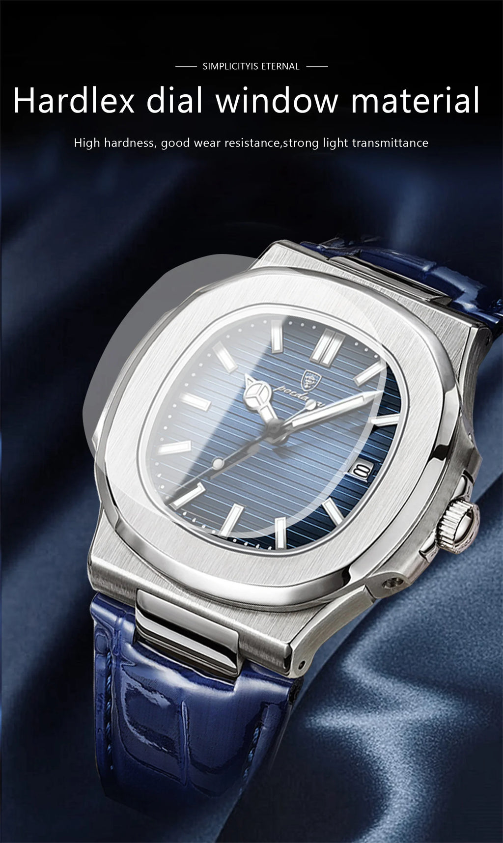 Montre Homme POEDAGAR Étanche Date Cuir Quartz Sport Chic Design Carré Moderne Masculin by LSDLBoutique.ch