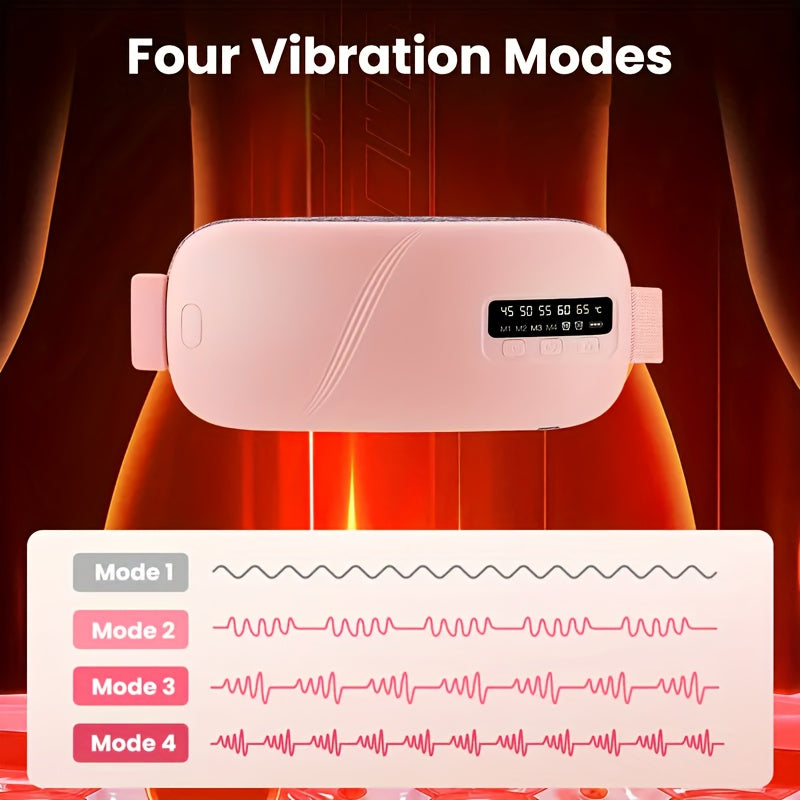 Abdominal massager, USB rechargeable LED display, 5-level adjustable heating belt, portable heating massage belt, suitable for Women's menstrual period heating massage belt, perfect home work pink gift for women by LSDLBoutique.ch