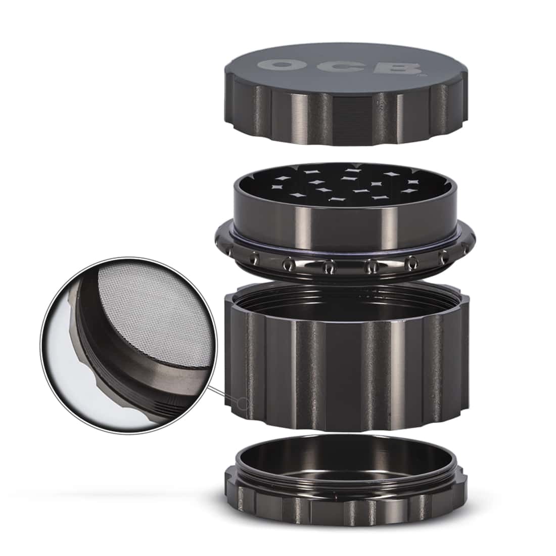 OCB – Grinder aluminium 4 parties – Revolver 50 mm - LSDLBoutique