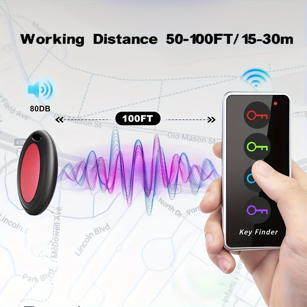 FindKey – Localisateur d’Objets avec Télécommande et 4 Récepteurs LED by LSDLBoutique.ch