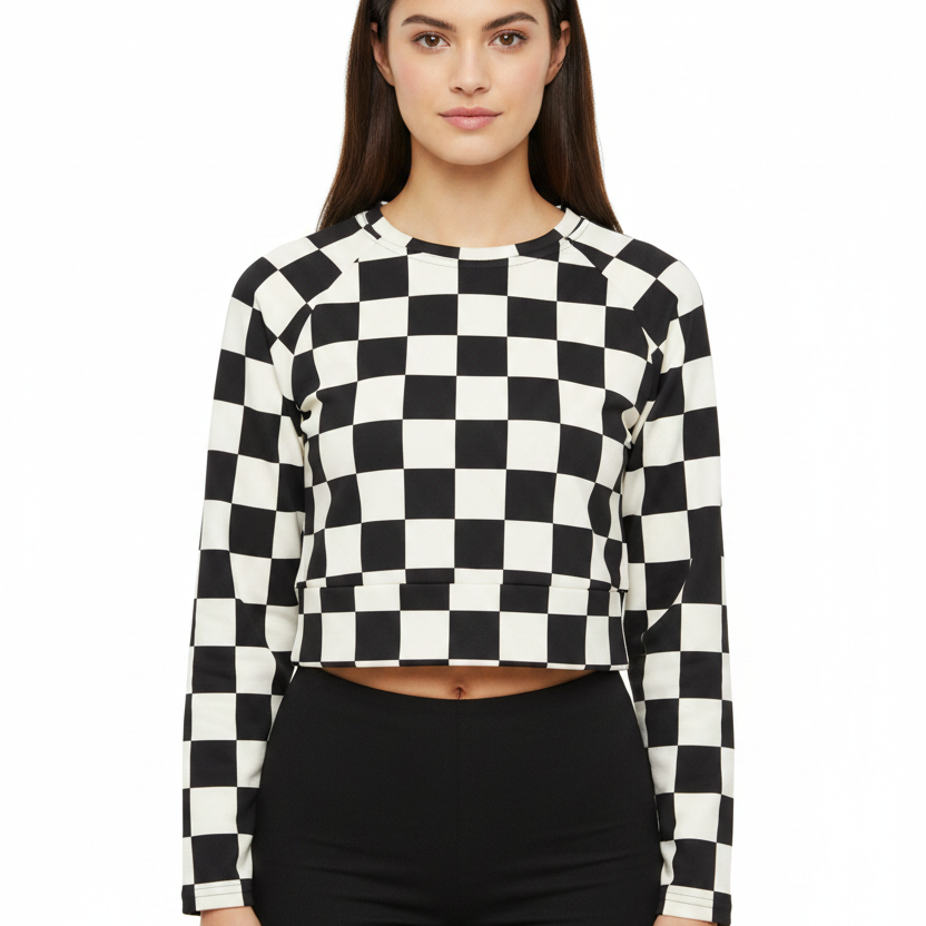 Les Secrets de Léa – Crop top manches longues recyclé – Ondine