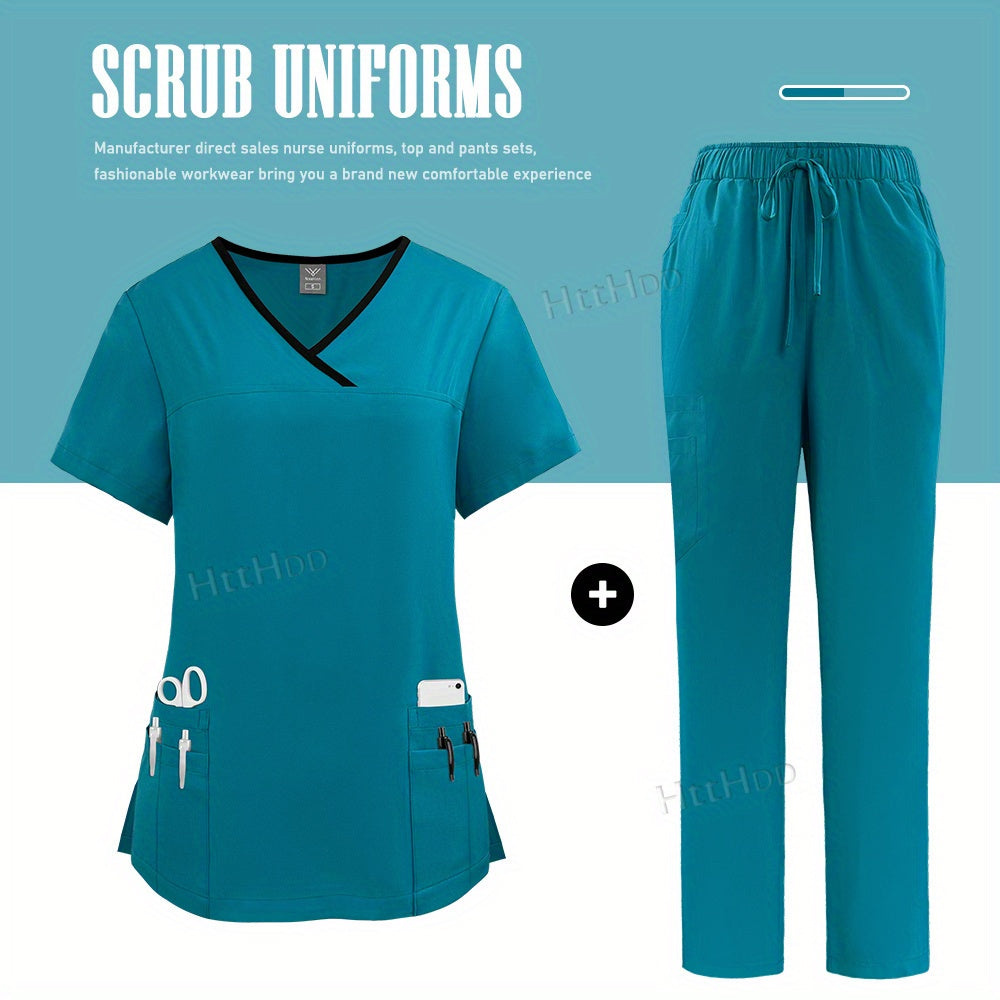 CareFit – Tunique Médicale Femme Col V & Pantalon, Séchage Rapide by LSDLBoutique.ch