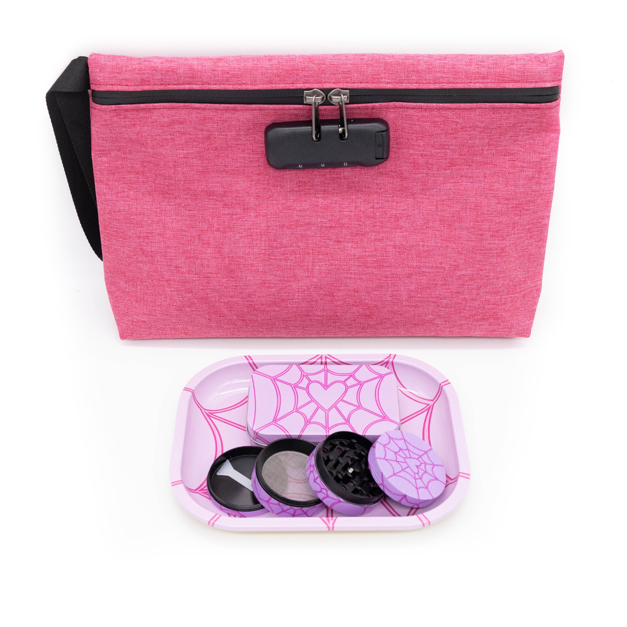 Set Rangement Fumeur 4pcs : Grinder, Plateau, Pochette Anti-Odeur by LSDLBoutique.ch