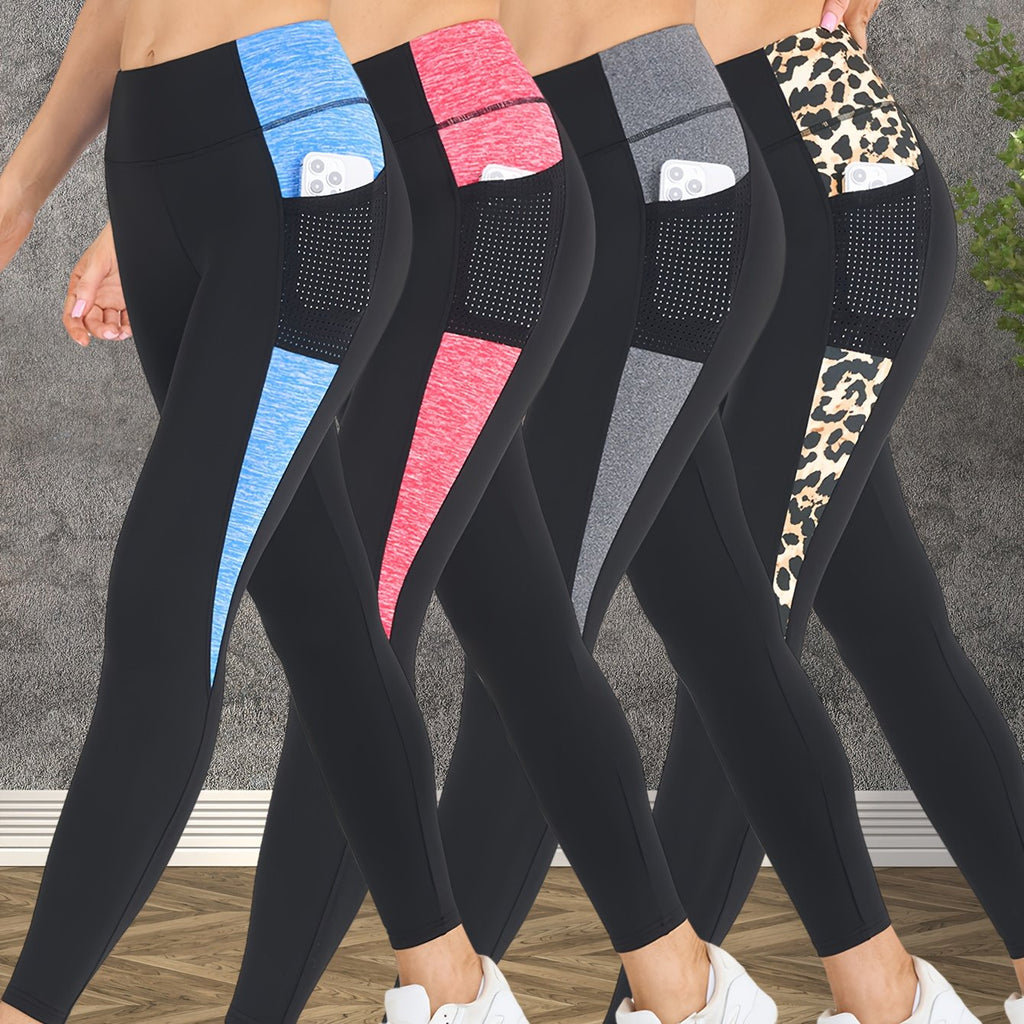 Lot De 4 Leggings Femme Taille Haute Effet Push Up Contrôle Du Ventre Tissu Stretch Respirant Pour Le Sport by LSDLBoutique.ch