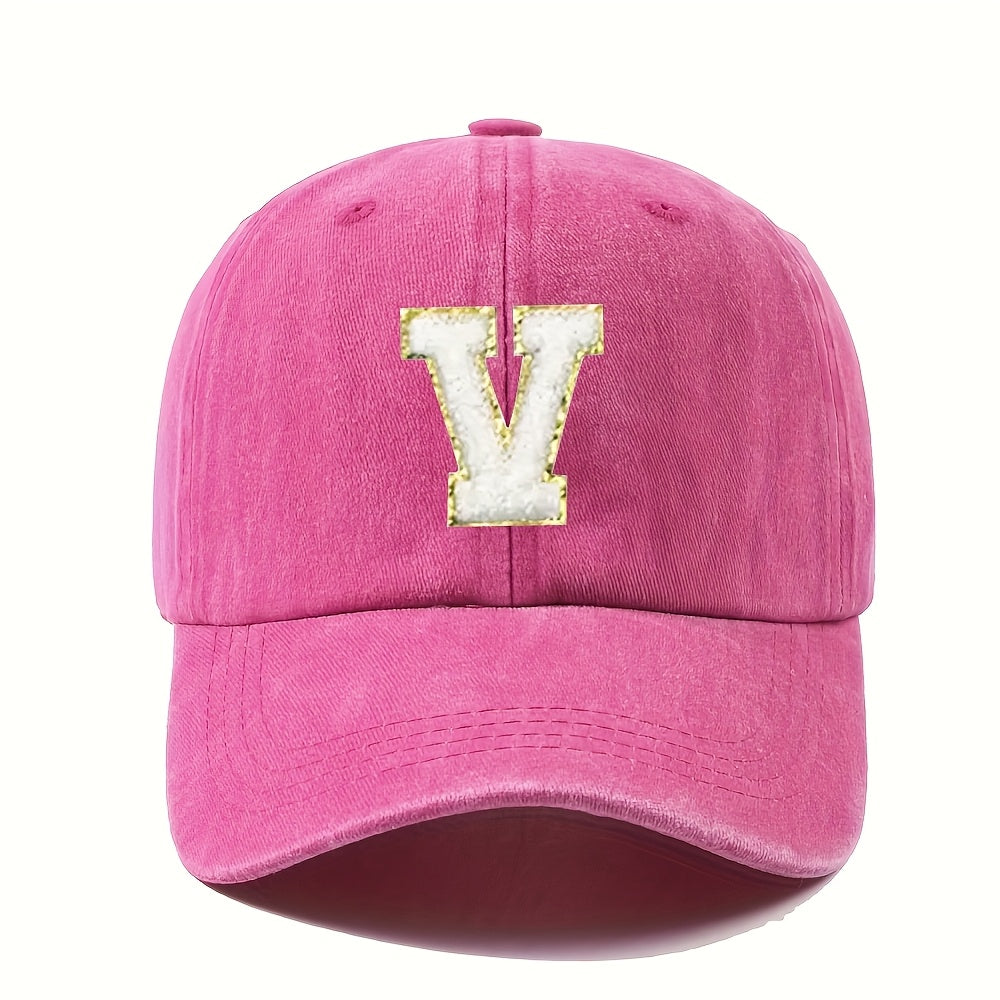 Casquette Vintage Alphabet A Z Rose Dorée Style Y2K Signée LSDLBoutique Pour Chaque Lettre by LSDLBoutique.ch