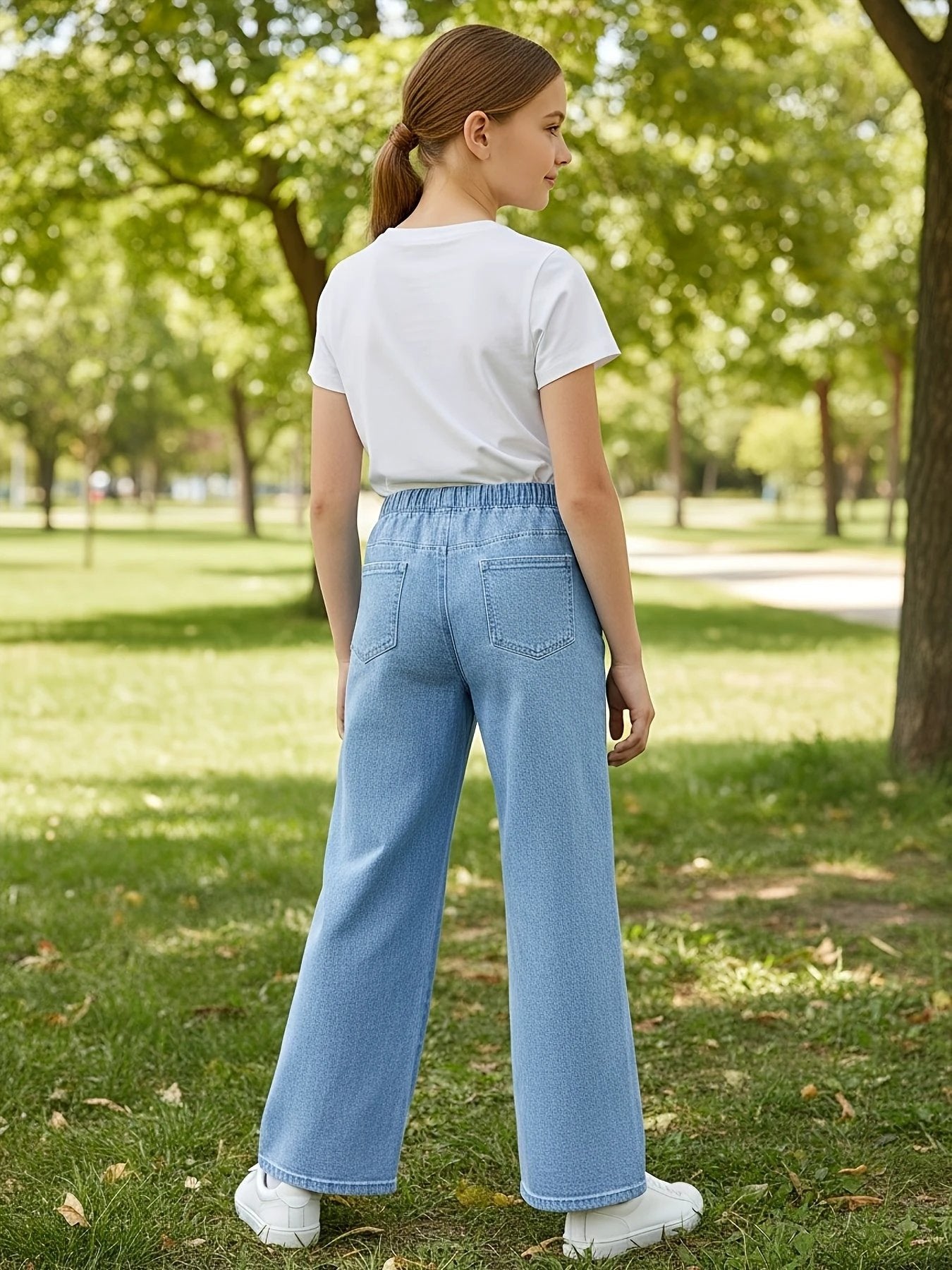 Original Graffiti Pantalon Denim Fille Imprimé Street Graffiti Automne Épais