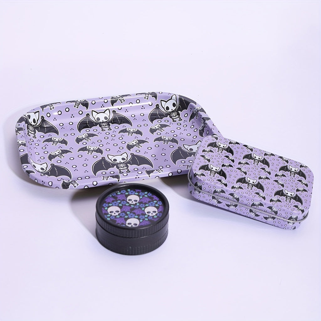 Kit Fumeur 3pcs : Étui Cigarettes, Double Grinder, Plateau Alu by LSDLBoutique.ch