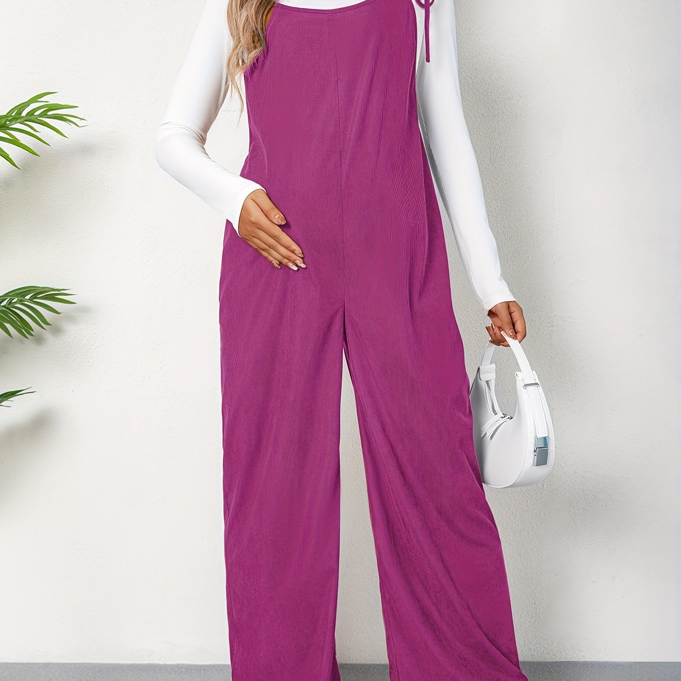 Combinaison Grossesse Femme Taille Haute Avec Bretelles Et Noeud Ample Confort Et Élégance by LSDLBoutique.ch