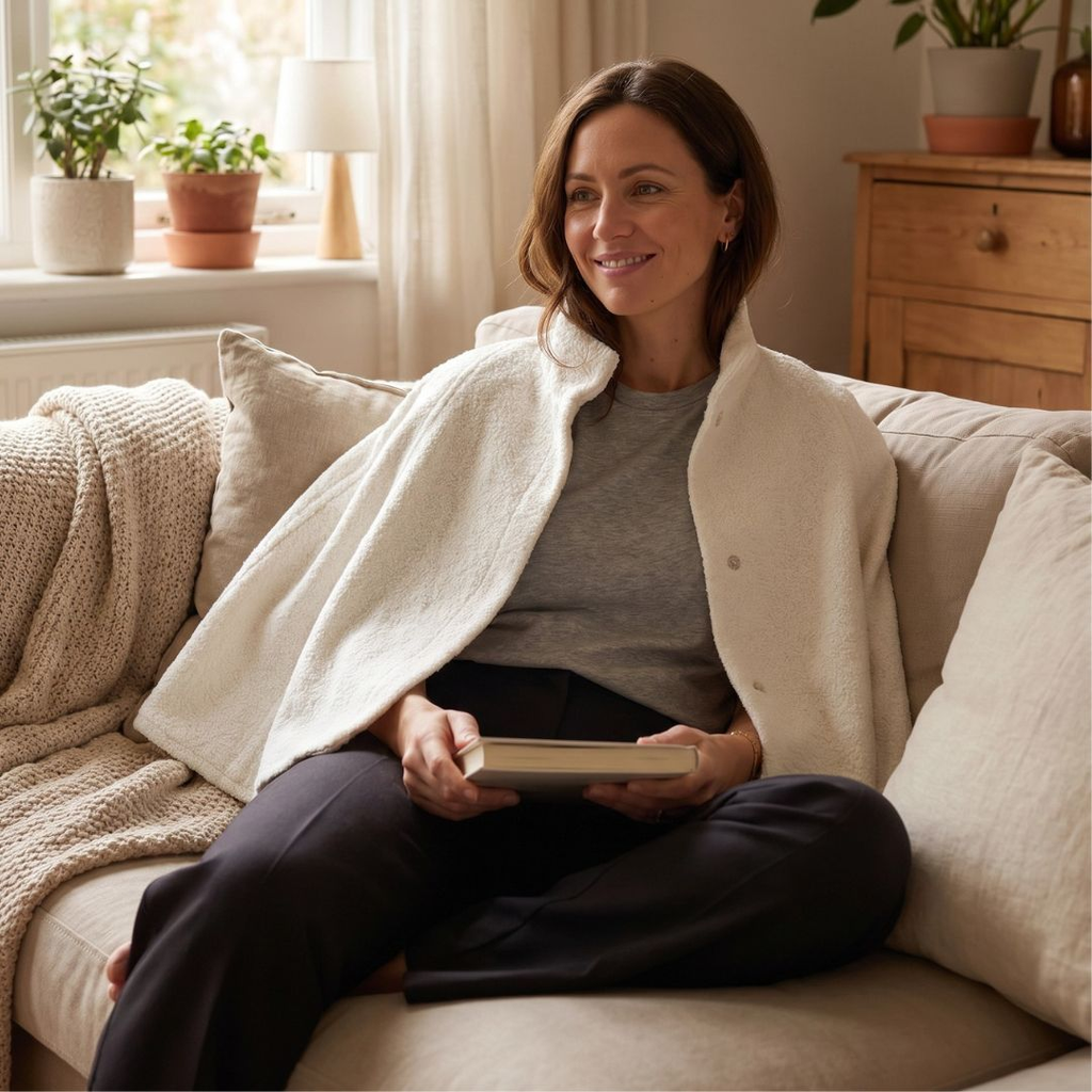 White Wool Cape with Zipper