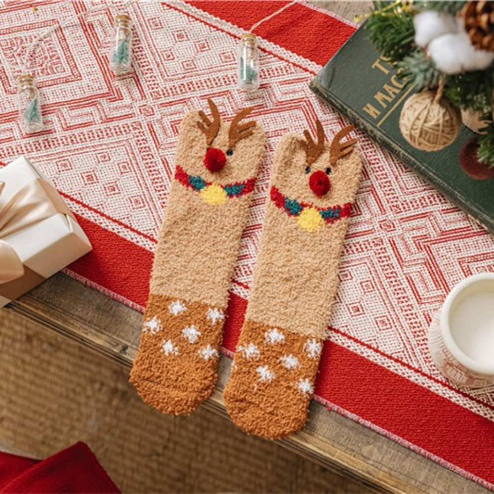 Chaussettes De Noël En Polaire Corail Ultra Douce Pour Femme Et Enfant LSDLBoutique.ch by LSDLBoutique