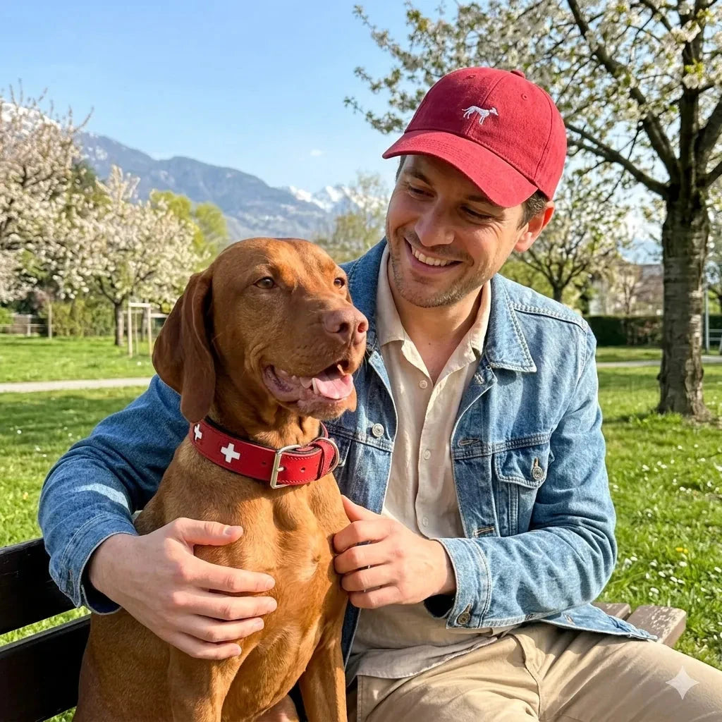 Collier pour chien en cuir rouge Hunter, 35–43 cm, LSDLBoutique