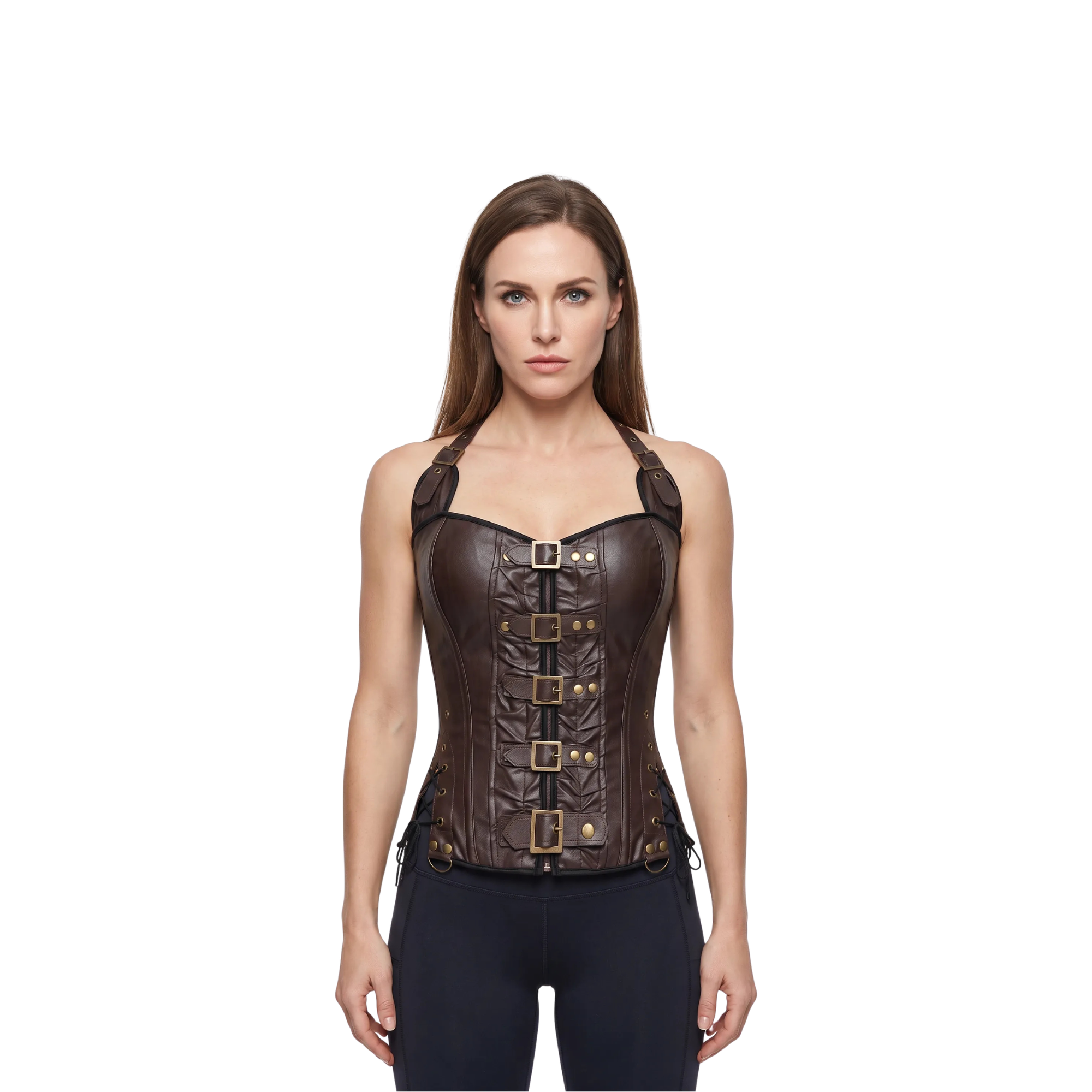 Corselet simili cuir dos-nu steampunk – Style gothique punk