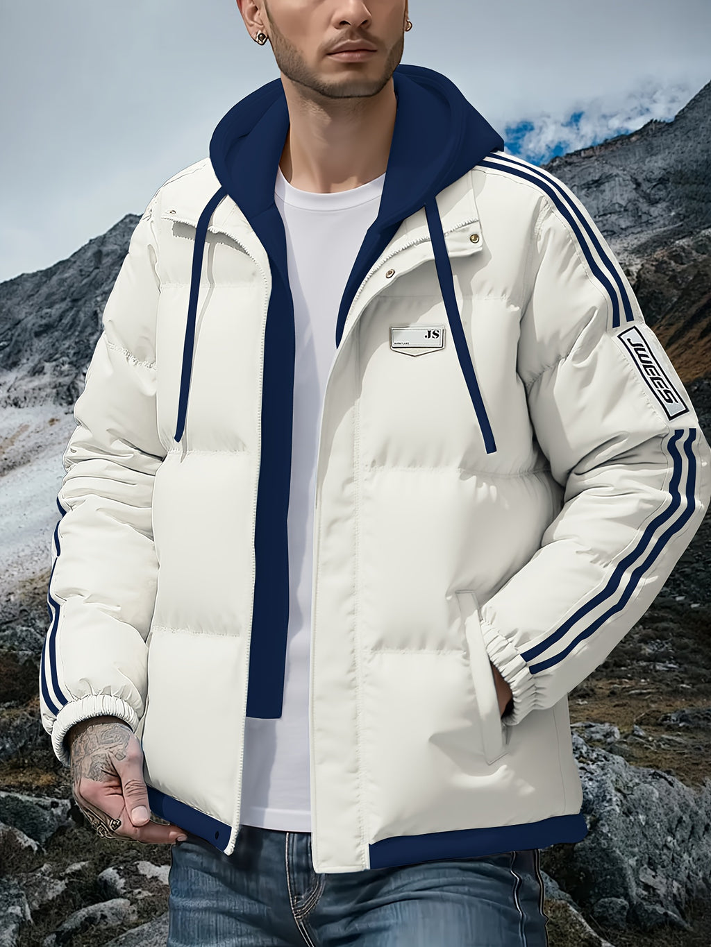 Manteau D’Hiver Capuche Pour Homme Fermeture Éclair Ultra Chaud Et Confortable Polyvalent by LSDLBoutique.ch