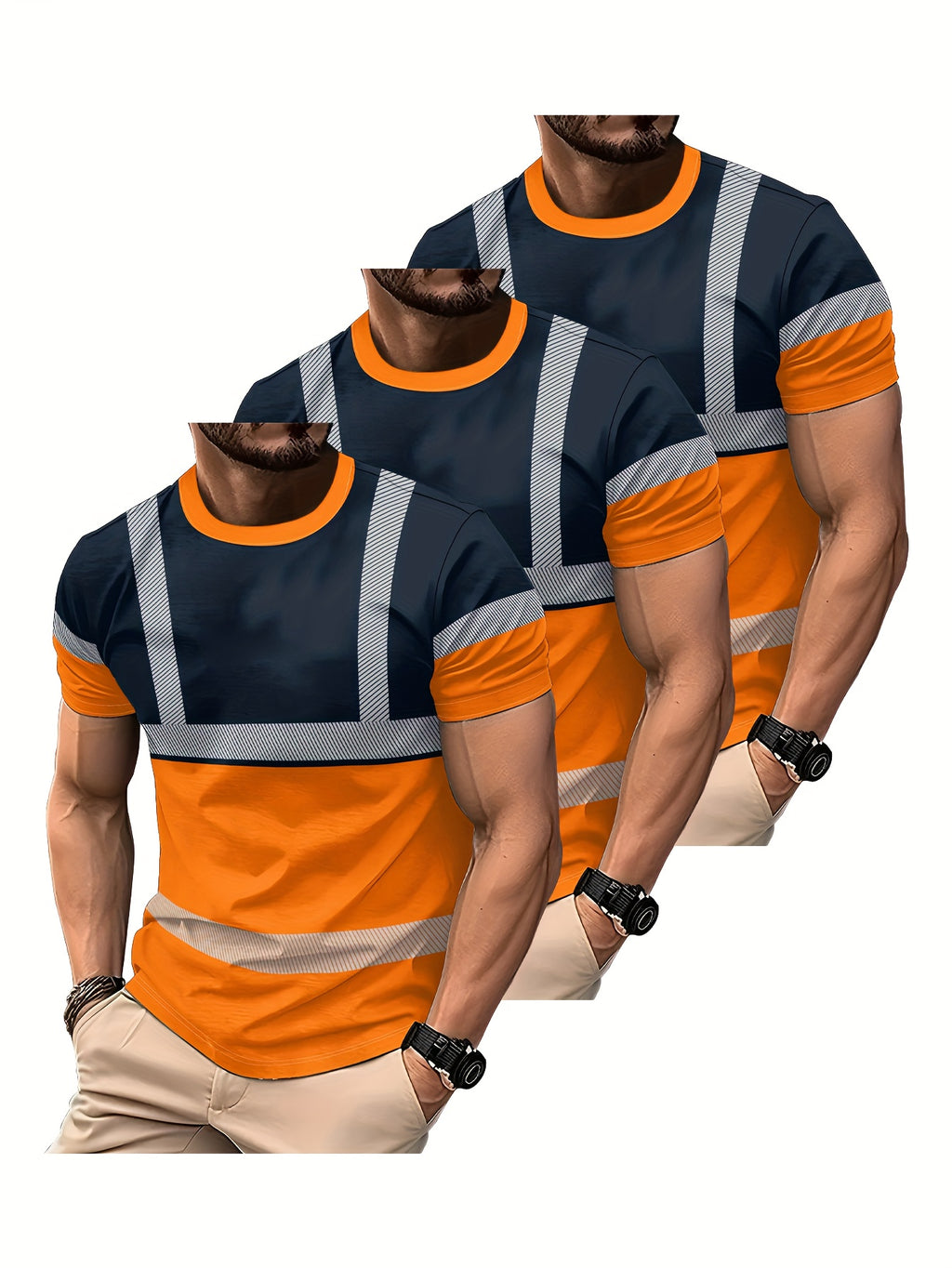 WorkPro – Lot de 3 T-Shirts de Travail Homme Respirants, Manches Courtes by LSDLBoutique.ch