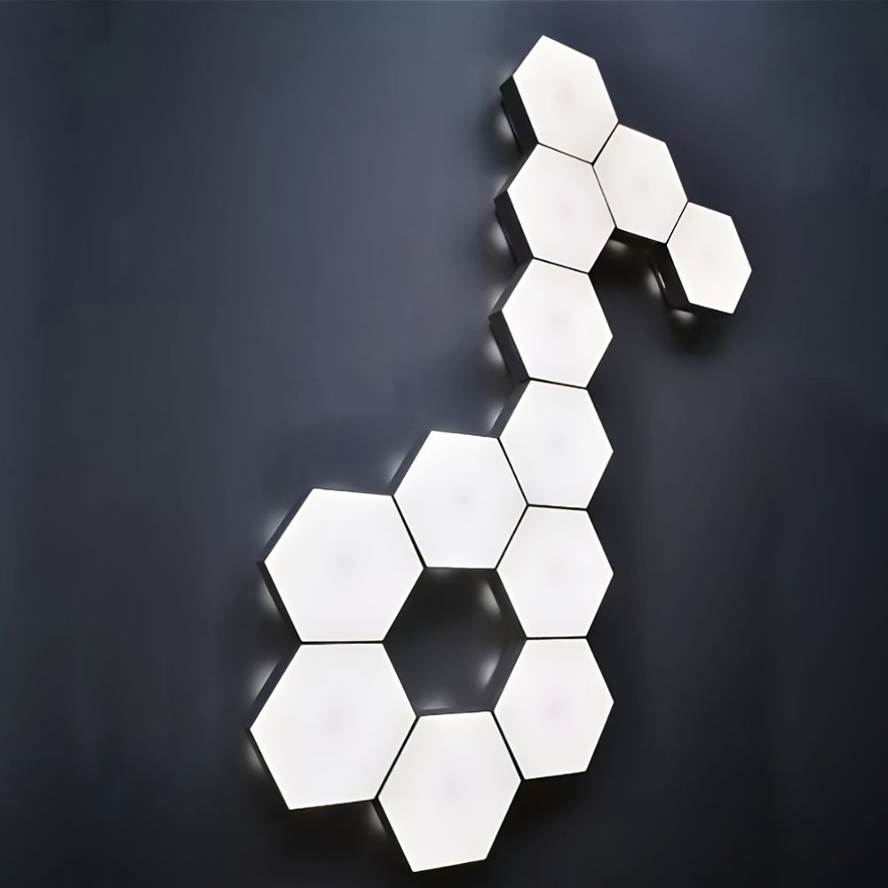 Kit 6 Lampes LED Murales Hexagonales – Tactiles & Modulables by LSDLBoutique.ch