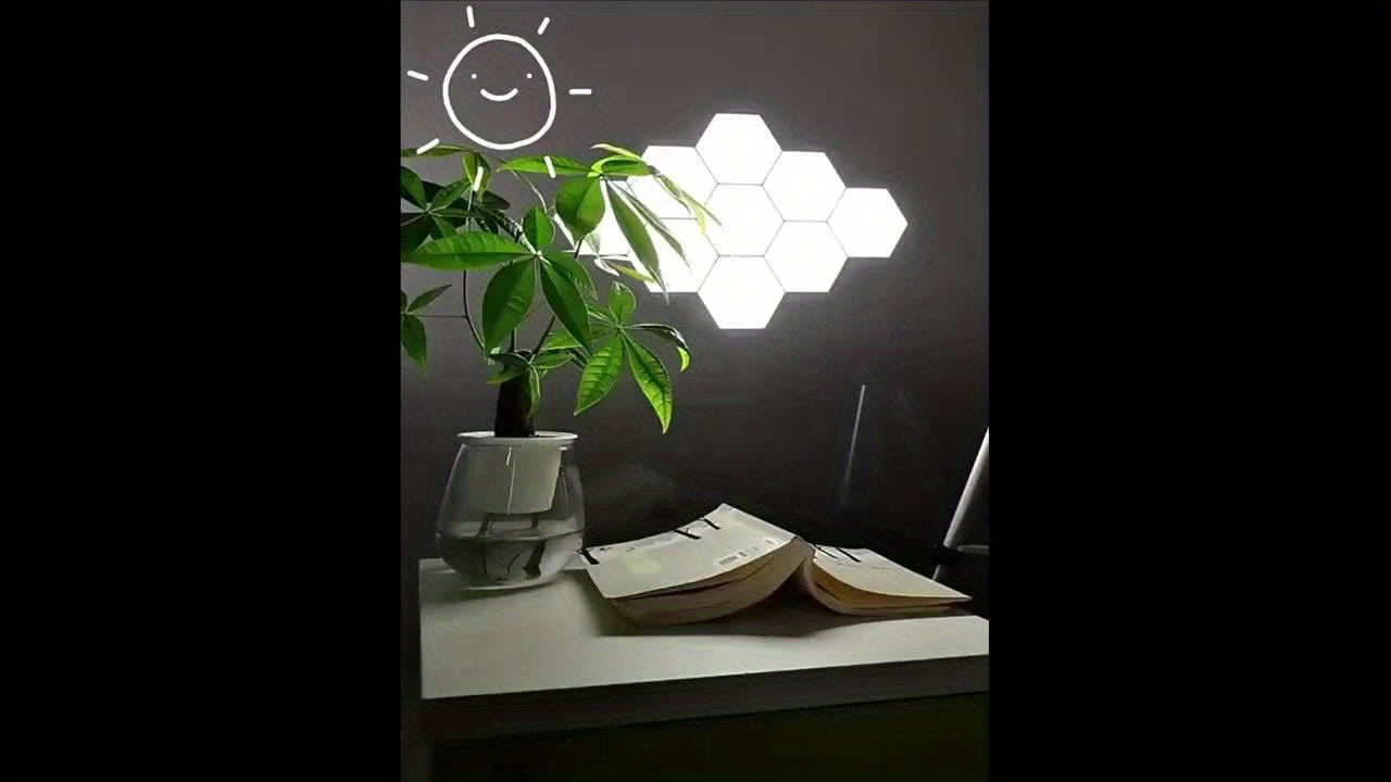 Kit 6 Lampes LED Murales Hexagonales – Tactiles & Modulables by LSDLBoutique.ch