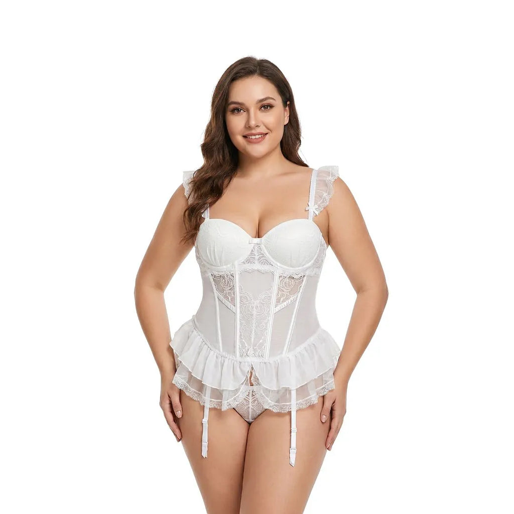 Ensemble lingerie dentelle transparente bretelles – Camis