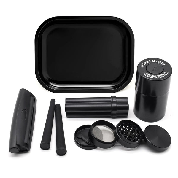 Set lifestyle noir 7 pièces avec grinder 50 mm – 7pcs - LSDLBoutique