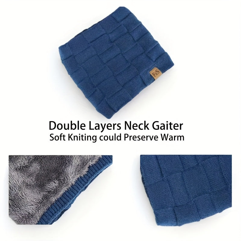 Ensemble Hiver Unisexe 3 Pièces Bonnet Écharpe Gants Chauds Léger et Confortable en Tissu Tricoté Extensible by LSDLBoutique.ch