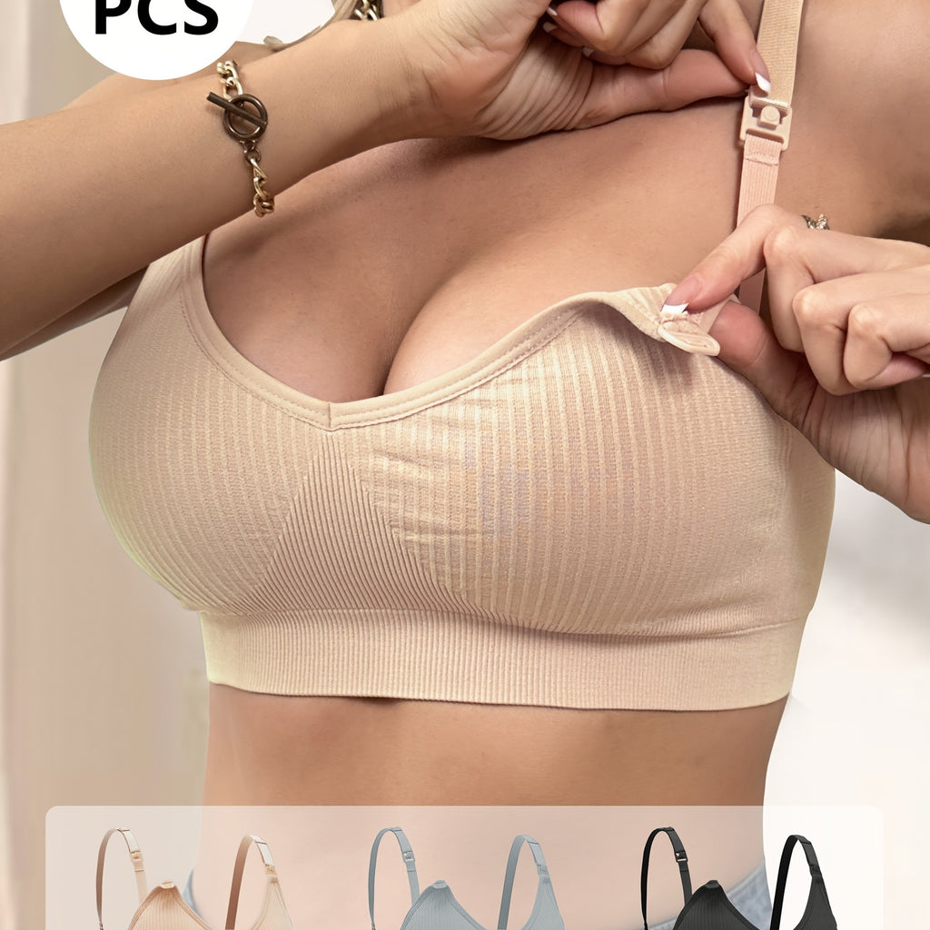 Soutien Gorge Allaitement 3 Pack Zippé Respirant Confort Grossesse Élégant Pour Tous Les Jours by LSDLBoutique.ch
