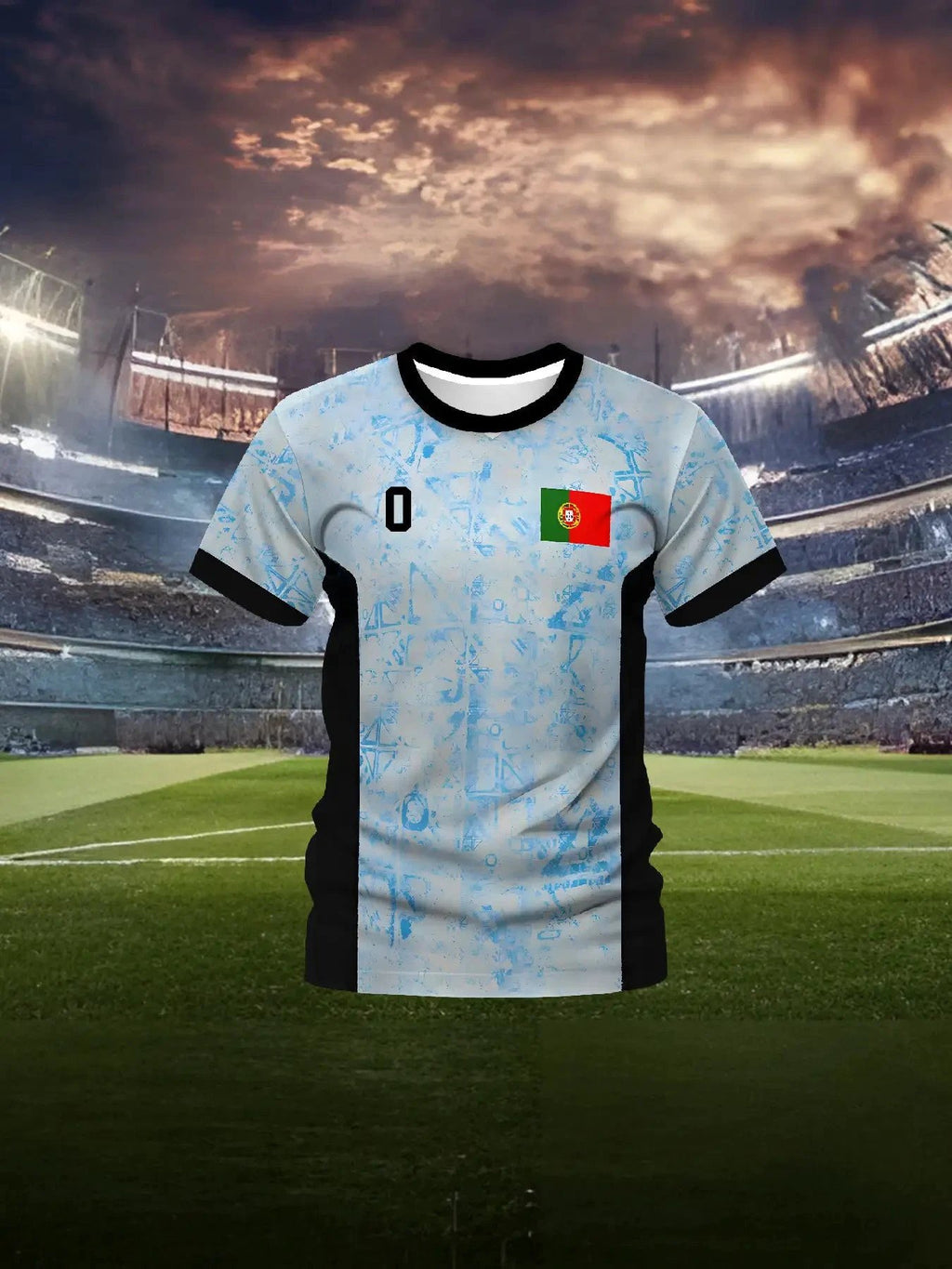 Maillot Foot Personalise Nom Numéro Bleu Noir