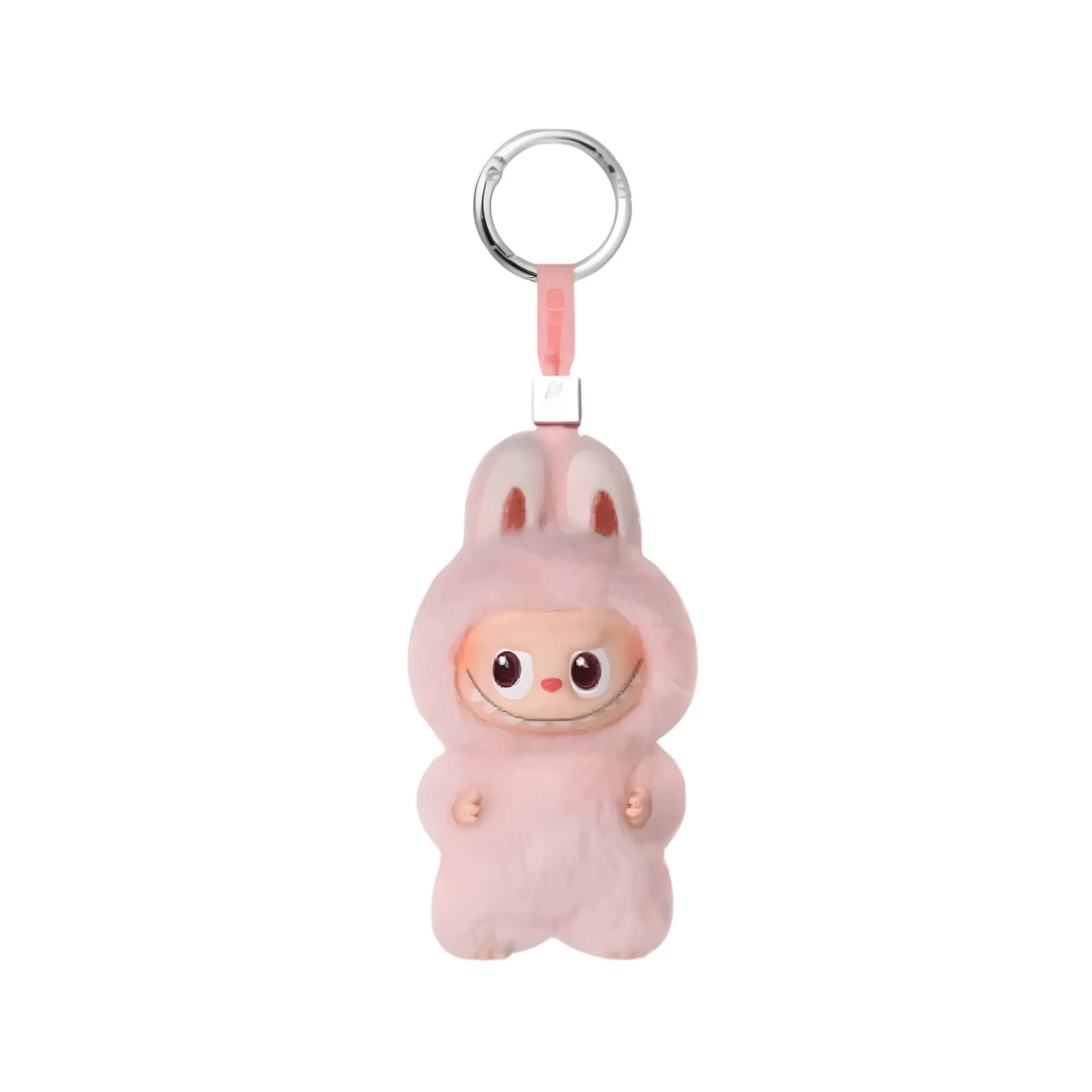 Figurine Labubu rose en vinyle peluche, The Monster Pin for Love, POP MART – porte-clés avec anneau métallique