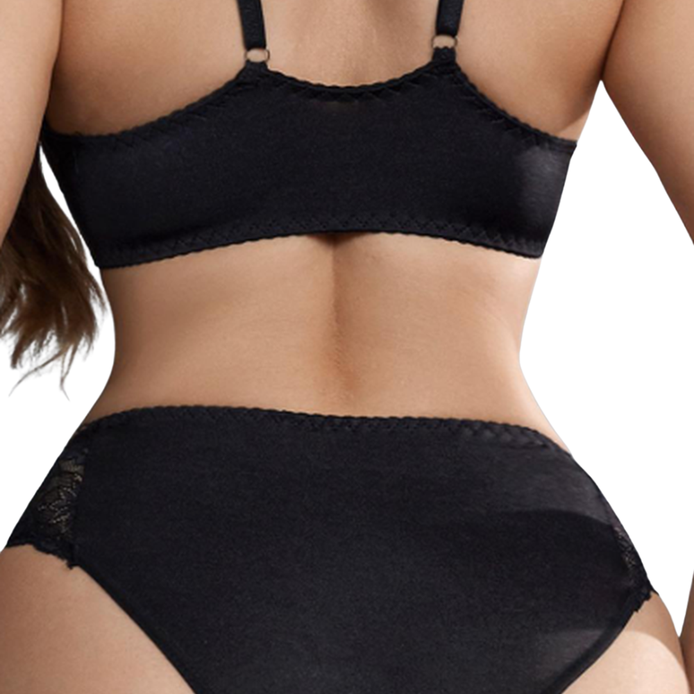 Les Secrets de Léa – Ensemble lingerie noir en dentelle à ouverture frontale – Émilie