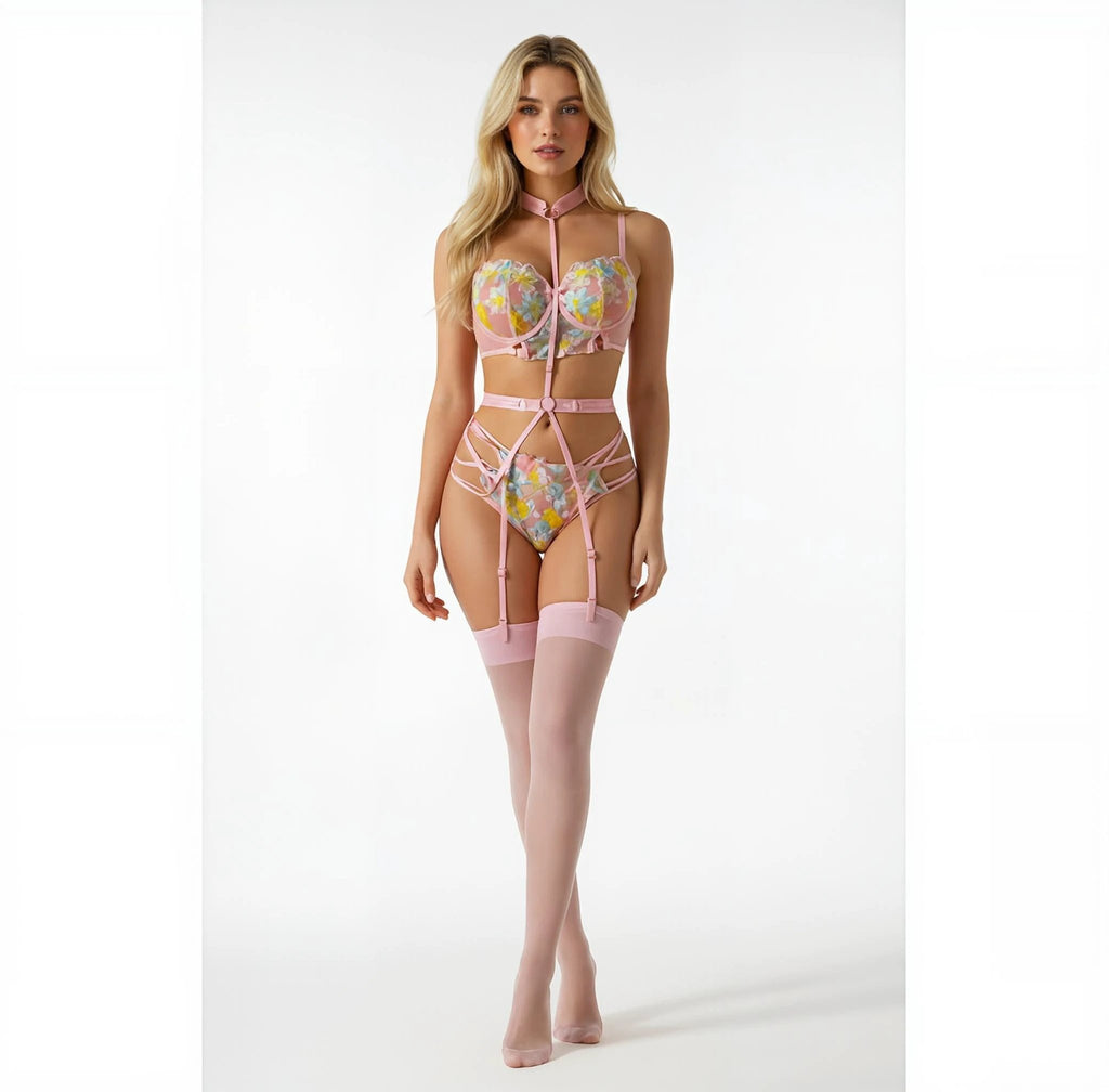 Ensemble Lingerie Dentelle Florale Édition Limitée