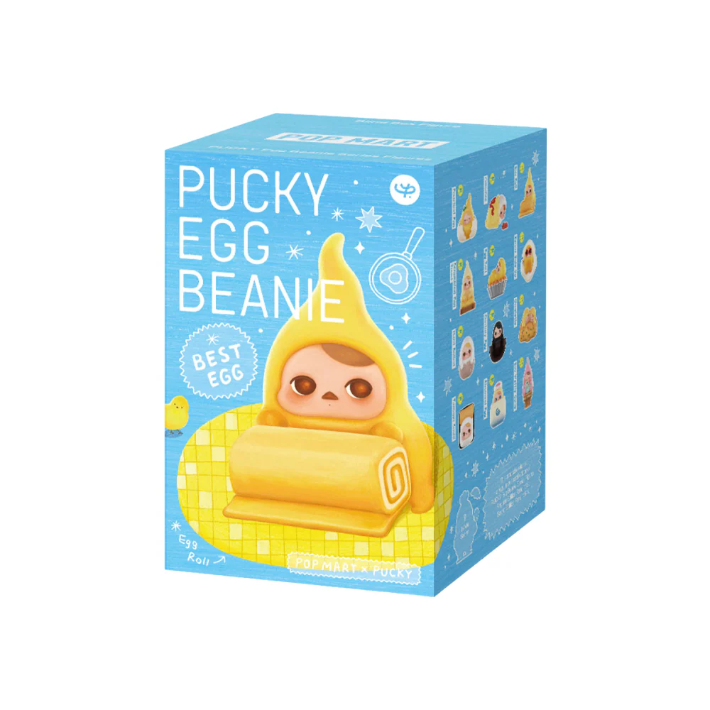 Pop Mart Pucky Œuf Beanie Figurine Vinyle Jaune Kawaii
