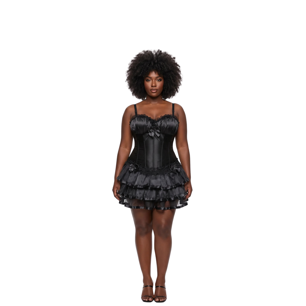 Corset Dress with Straps and Skirt – Plus Size Available