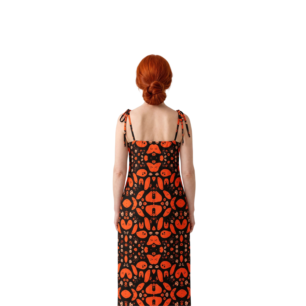 Midi Dress with Tied Straps – Linde