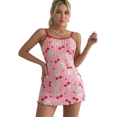 Robe de nuit courte Cerise