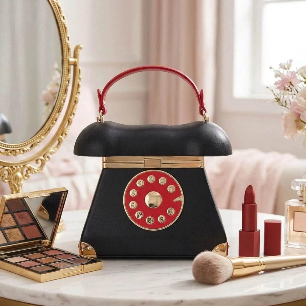 Sac de rangement maquillage forme téléphone rétro - LSDLBoutique