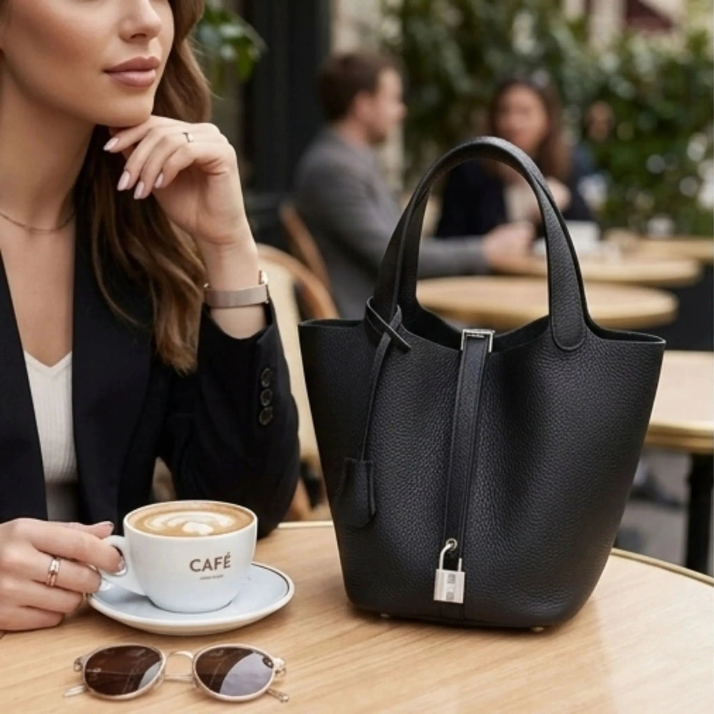 Sac à main seau en cuir véritable - Mendy - LSDLBoutique