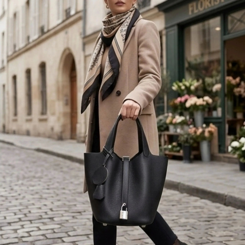 Sac à main seau en cuir véritable - Mendy - LSDLBoutique