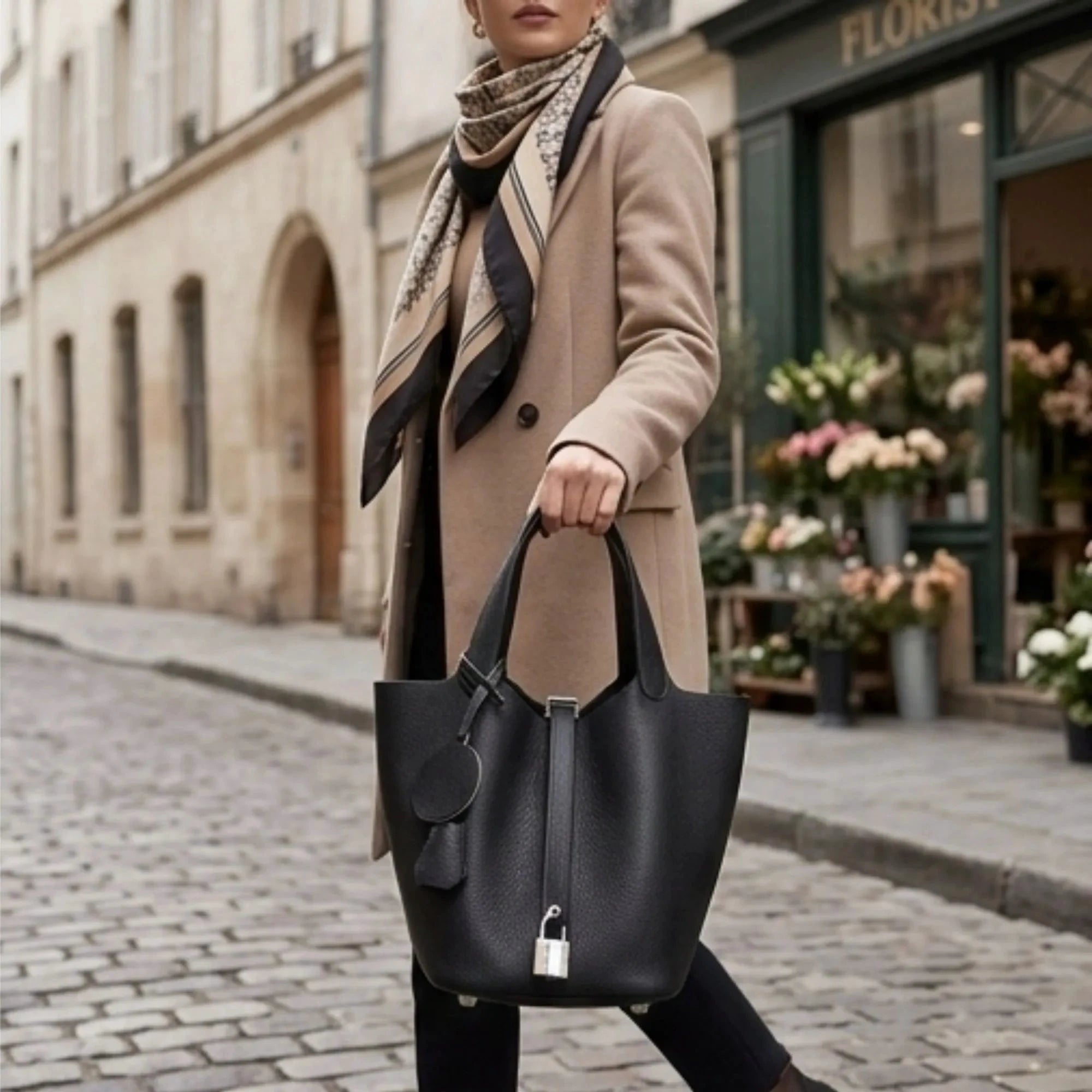 Sac à main seau en cuir véritable - Mendy - LSDLBoutique